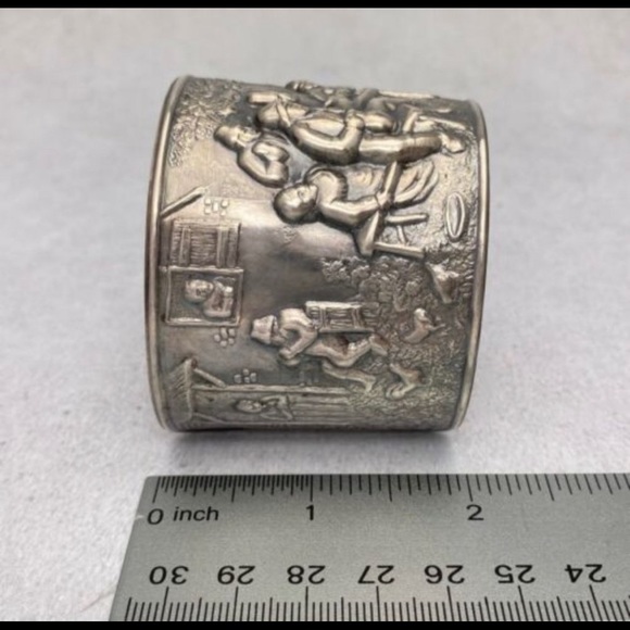 Hans Jensen Denmark Repousee silver plated  cuff - Picture 7 of 11